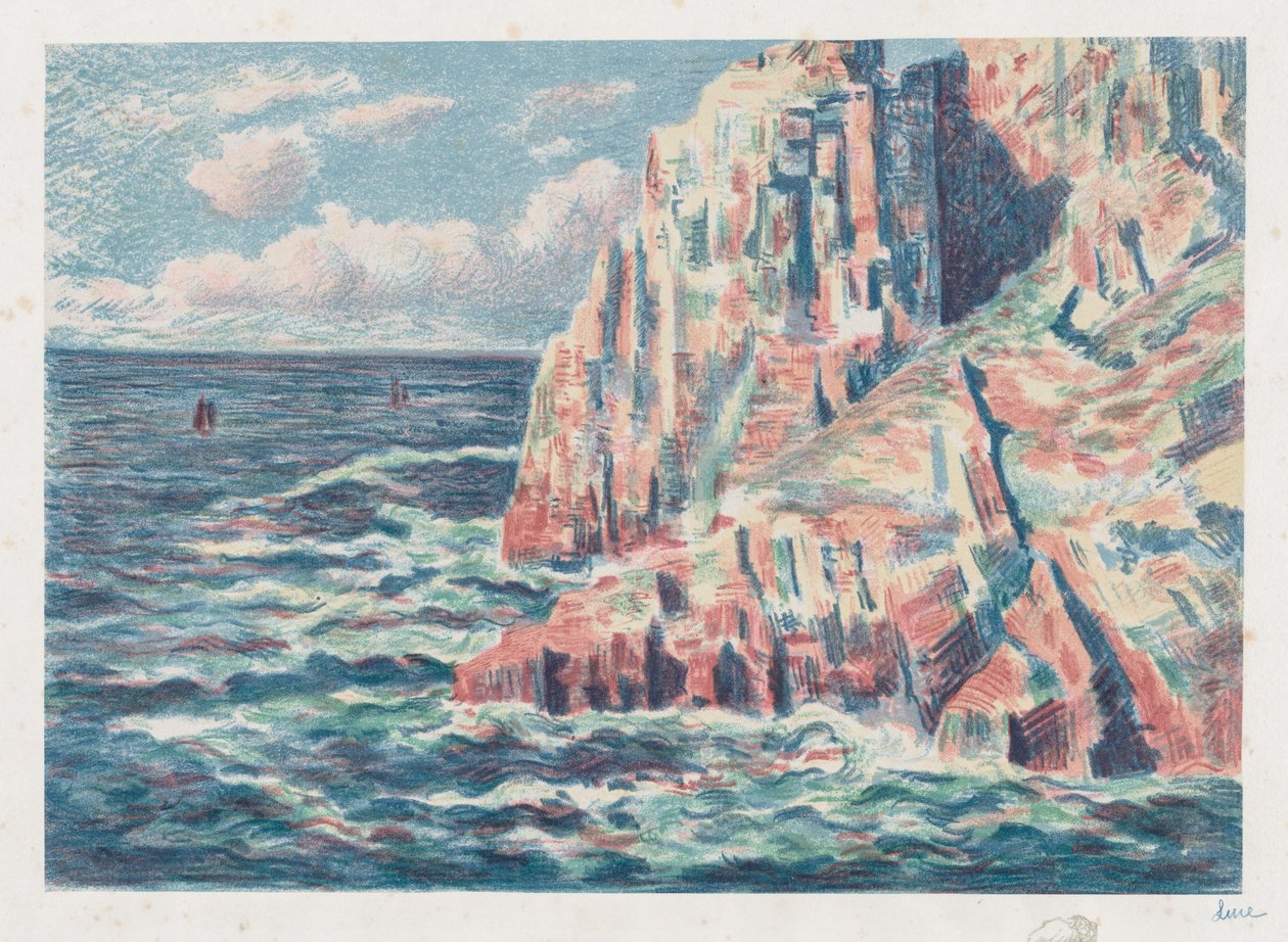 Das Meer bei Camaret, Die roten Felsen, 1895 von Maximilien Luce