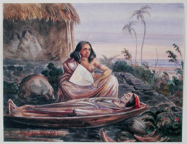 Eine Beerdigung in Tahiti, ca. 1841-48 von Maximilien Radiguet