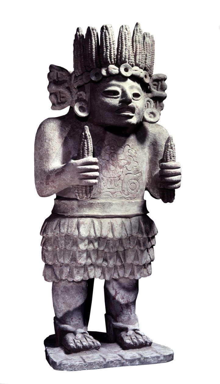 Präkolumbianische Zivilisation: Maya-Statue, die den Gott der Mägde darstellt von Mayan Mayan