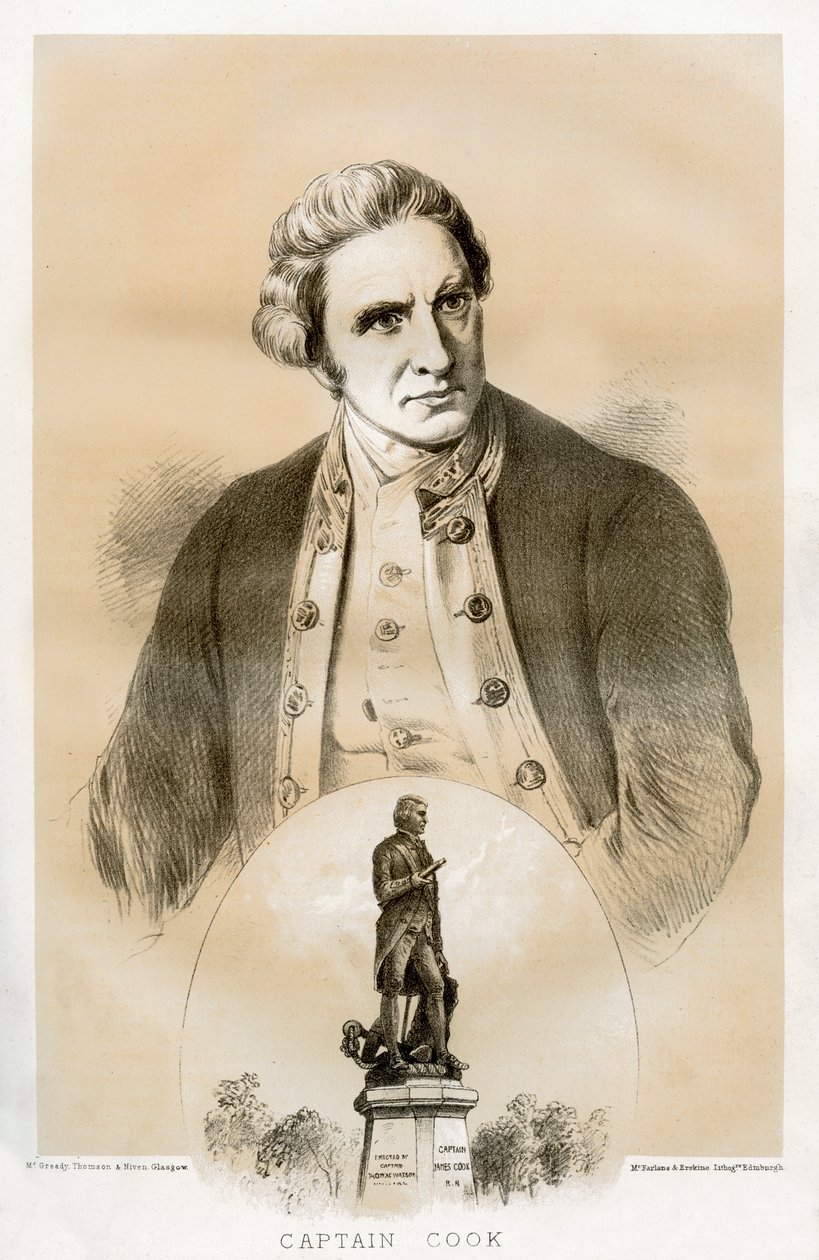 Kapitän James Cook, britischer Marineoffizier und Entdecker des 18. Jahrhunderts, 1879 von McFarlane and Erskine