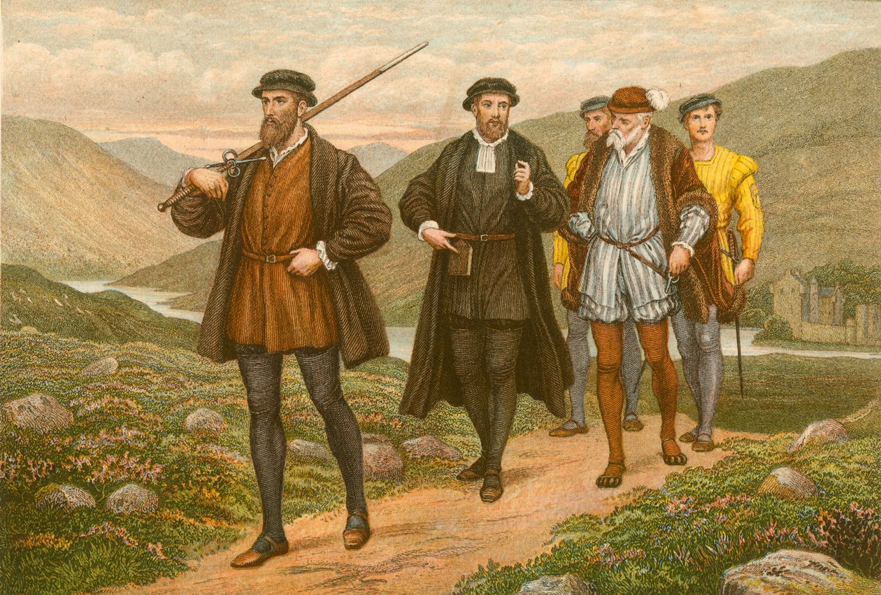 John Knox trägt das Schwert vor George Wishart, nach dem Attentatsversuch in Dundee von McLaren John Ralston