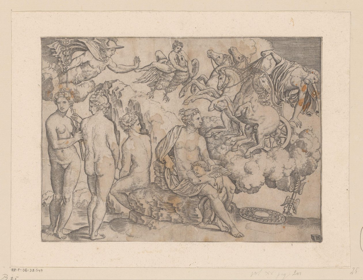 Venus mit Amor und Jupiter mit Ganymed von Meester van de Dobbelsteen