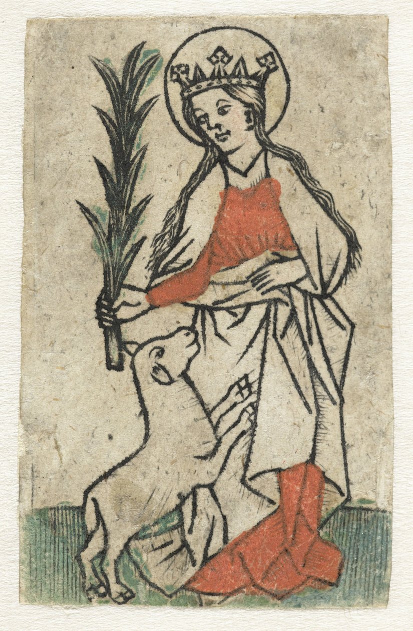 Heilige Agnes von Meester van de Olijfberg uit de Verzameling Dutuit