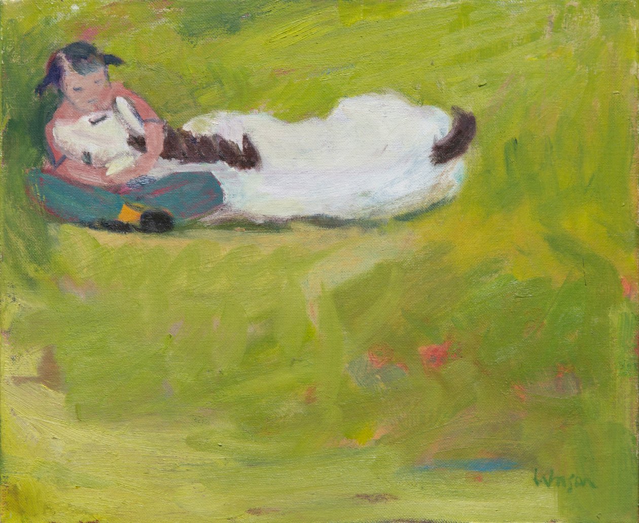 Ein junges Kind neben einem toten Pony, 2016 von Megan Williamson