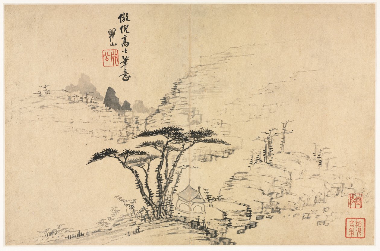 Landschaften in verschiedenen Stilen nach alten Meistern, 1690 von Mei Qing