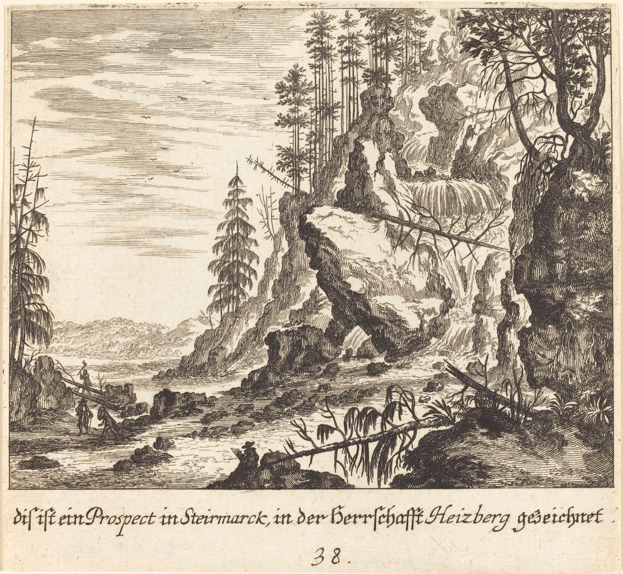 Ansicht in Steiermark von Melchior Küsel after Johann Wilhelm Baur