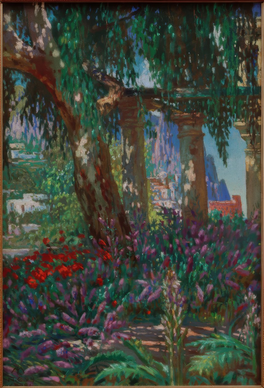 Landschaft auf Capri: Blick auf eine Säulenreihe von Melchior Lechter