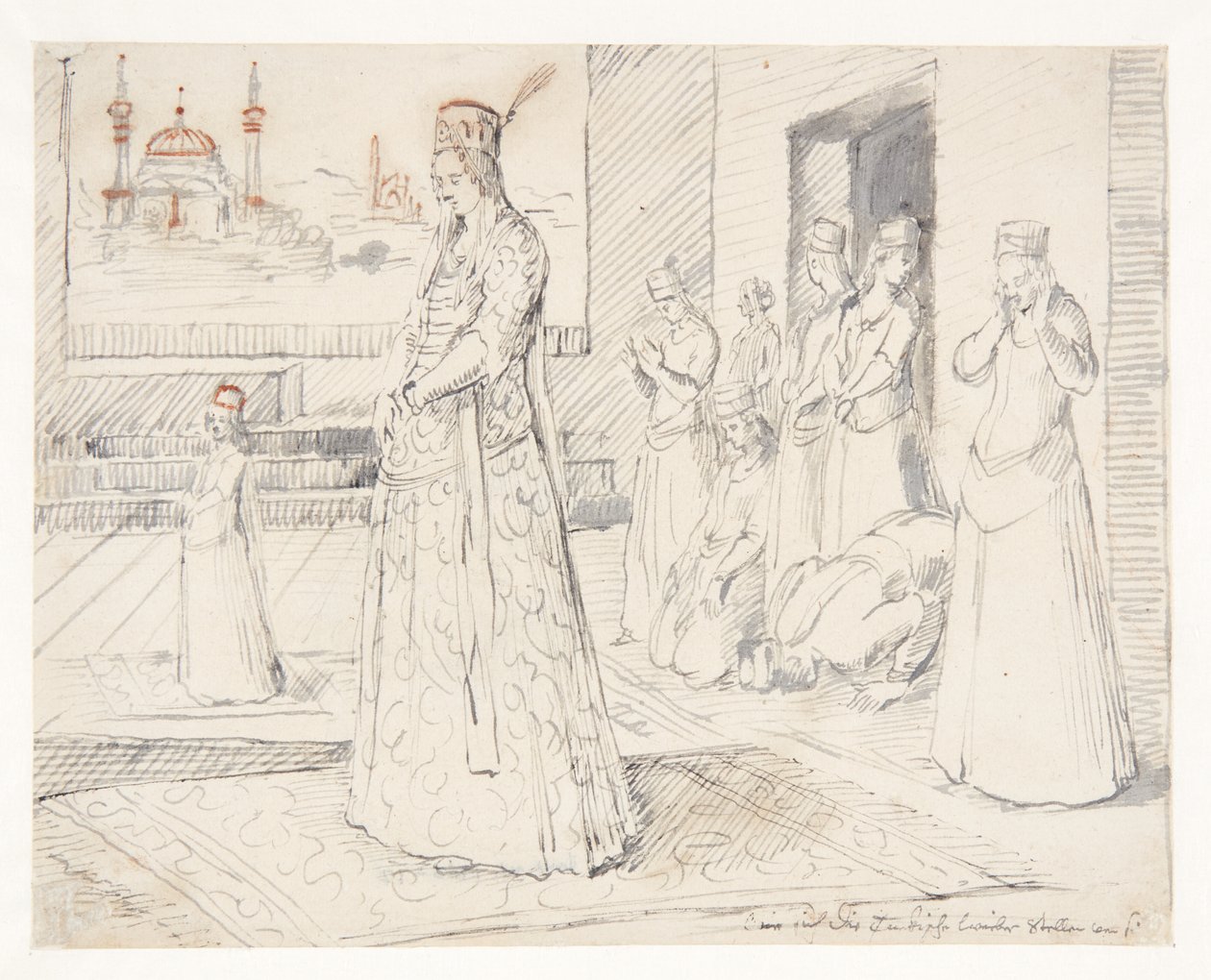 Eine Gruppe türkischer Frauen beim Gebet von Melchior Lorck