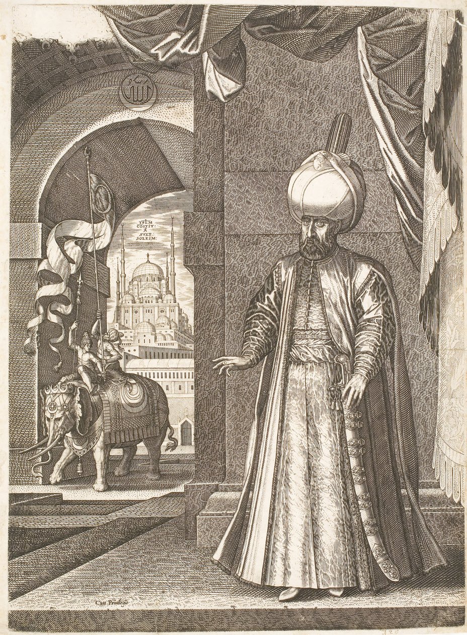 Porträt von Sultan Suleiman dem Prächtigen (stehend) von Melchior Lorck