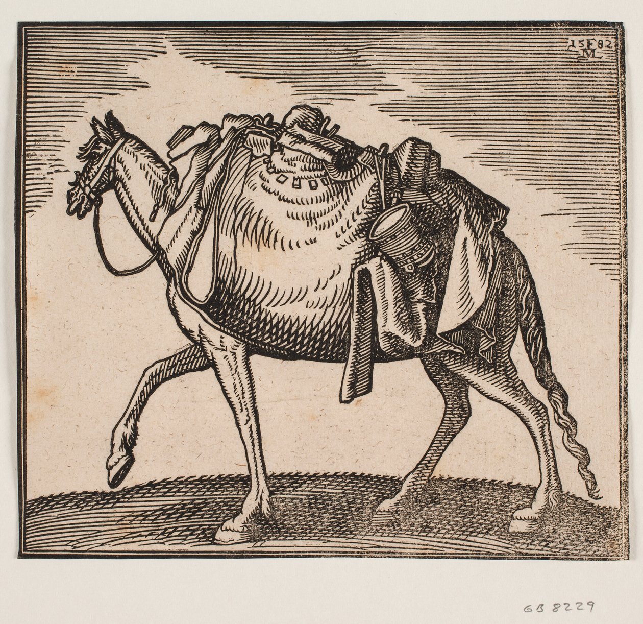 Schwer beladenes Pferd von Melchior Lorck