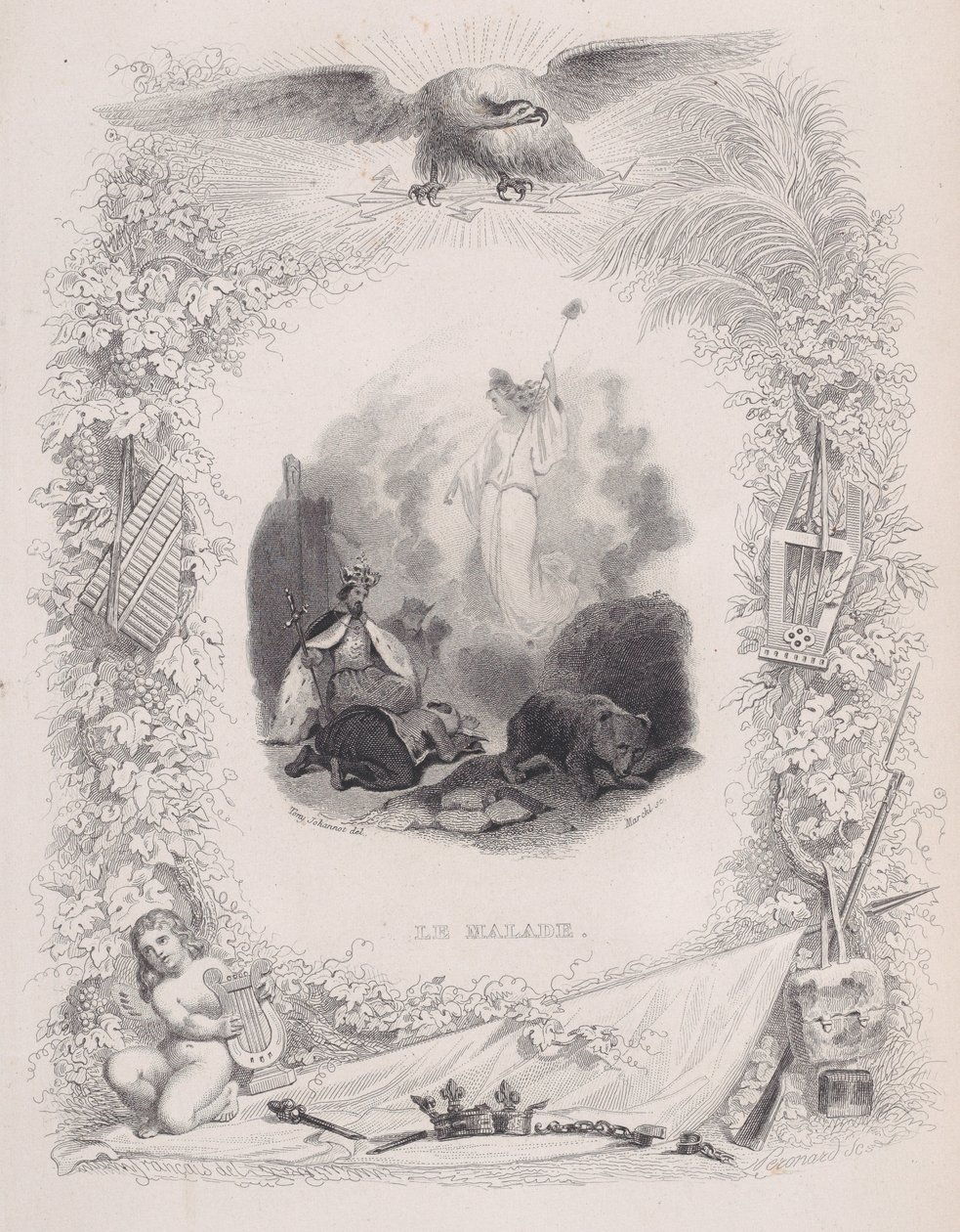 Die Kranken, aus Die Lieder von Béranger, 1829 von Melchior Peronard