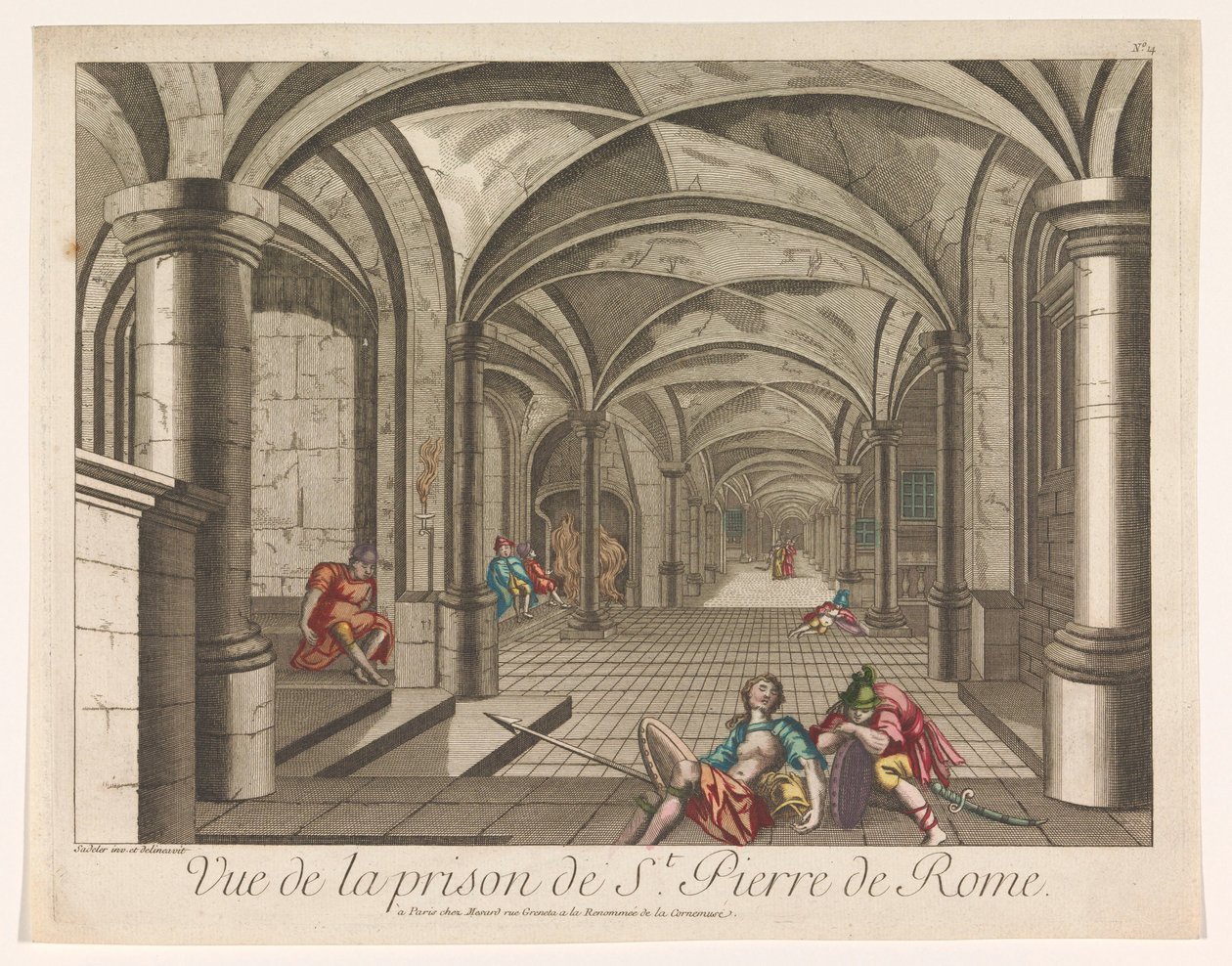 Ansicht des Inneren des Mamertinischen Gefängnisses in Rom von Mesard