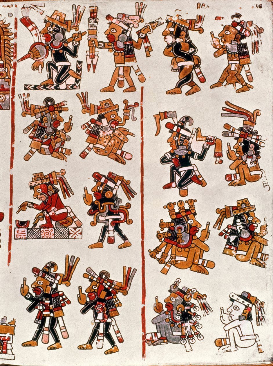 Mexikanischer Kodex, der die Genealogie der aztekischen Zivilisation zeigt von Mexican School