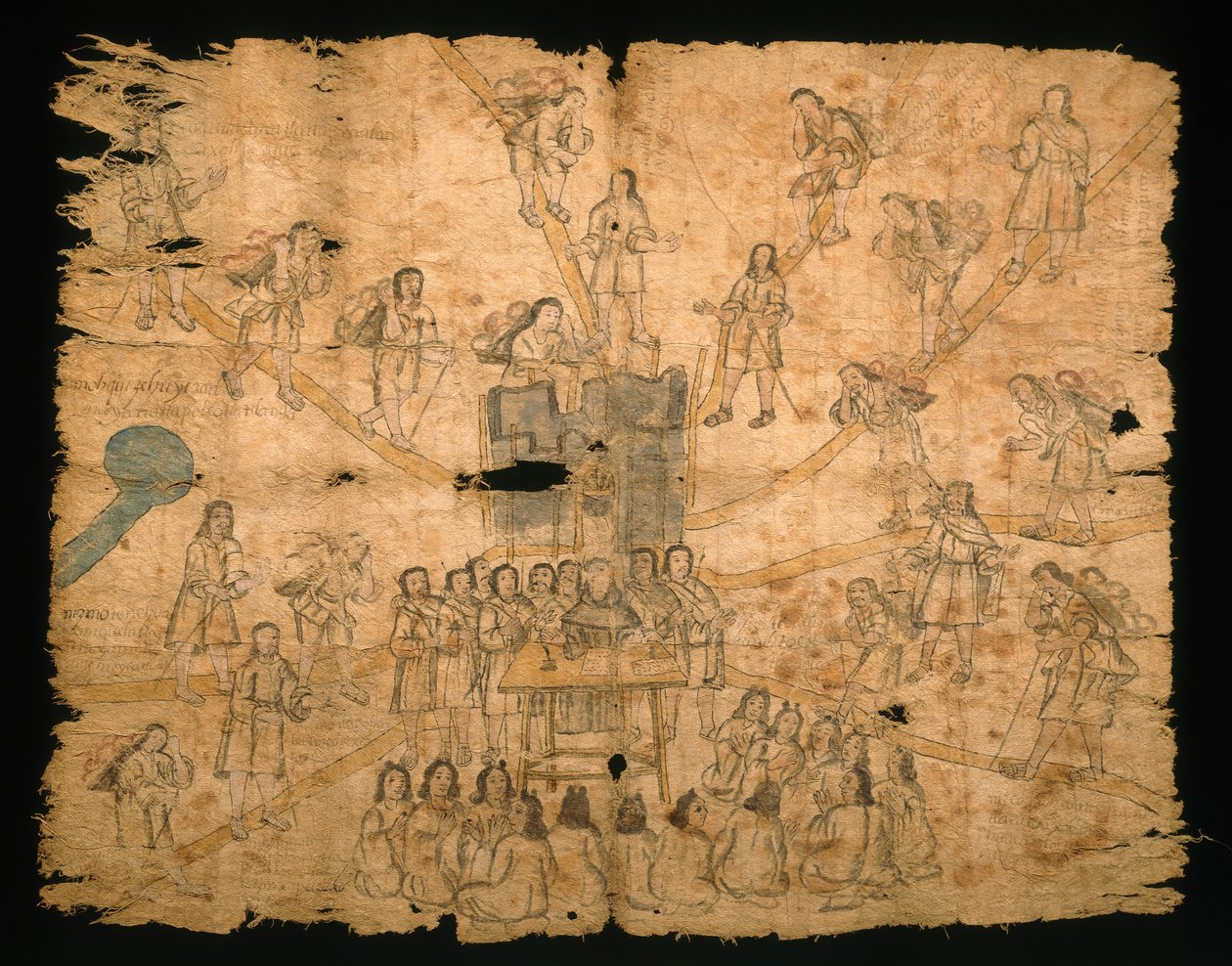 Seite aus dem Codex San Pedro Atlapolco, Nahua von Mexican School