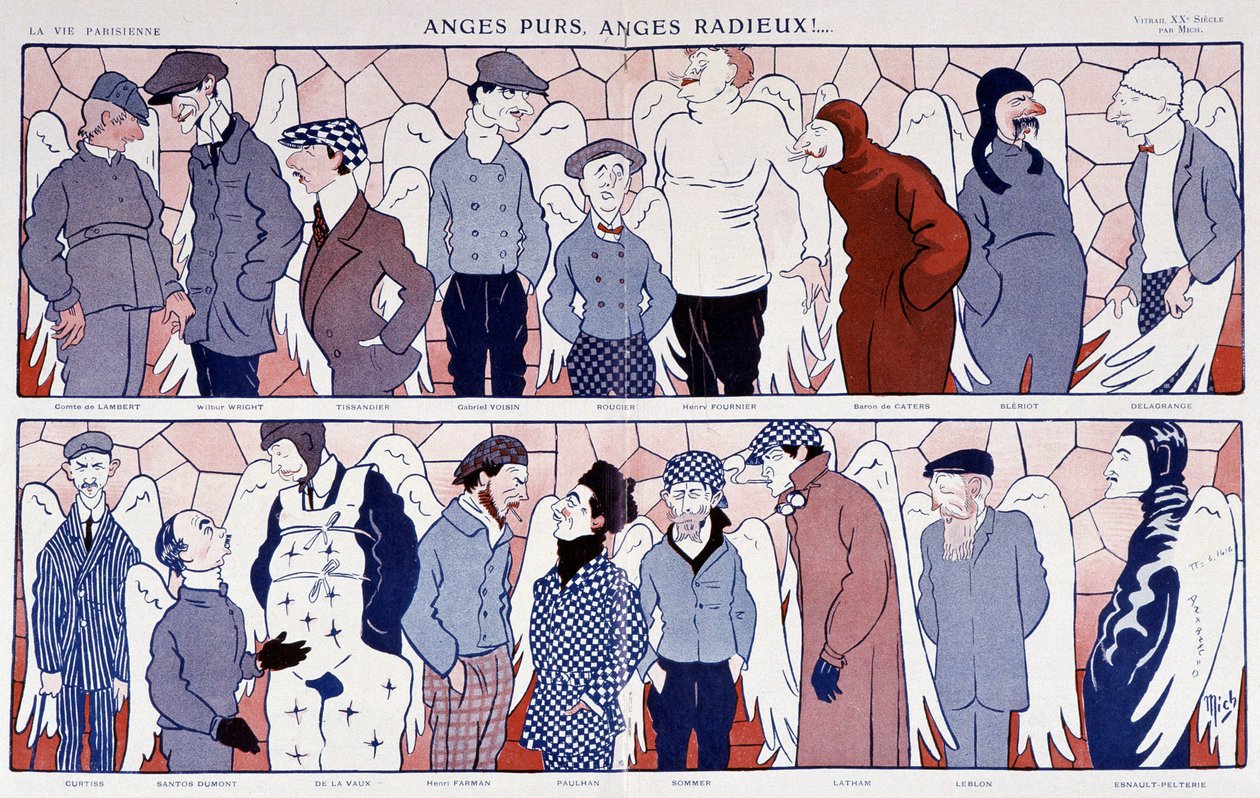 Charges des aviateurs berühmte Engel (Porträtgalerie) - in „La Vie Parisienne“ 11/12/1909 von Mich
