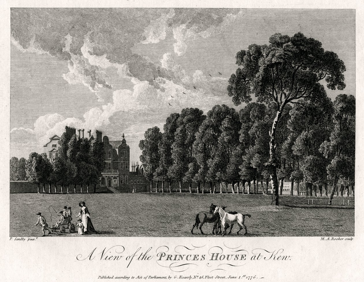 Ansicht des Prinzenhauses in Kew, 1776 von Michael Angelo Rooker