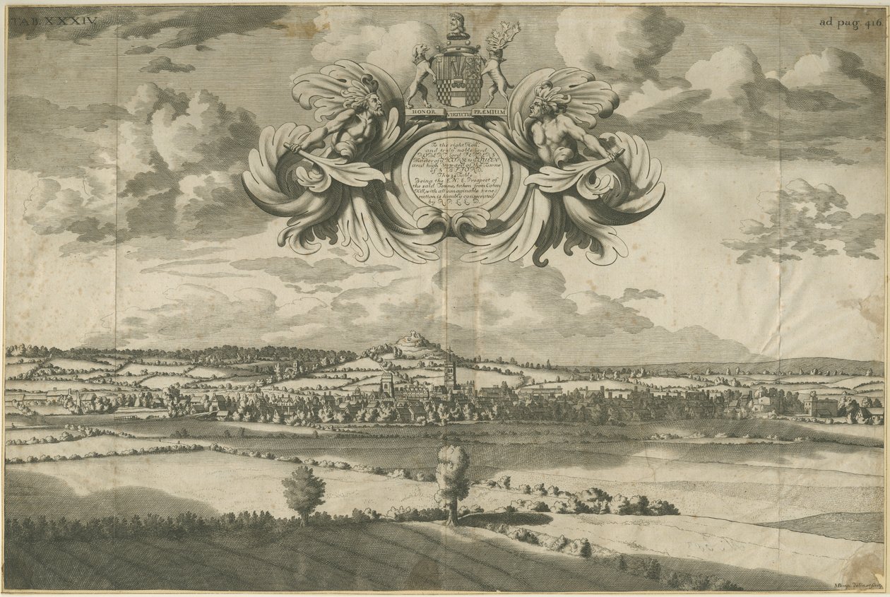 Stafford - Ost-Nordost-Ansicht: Gravur, undatiert [1686] von Michael Burghers