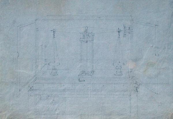 Chemische Waage, aus Michael Faradays Sammelalbum von Michael Faraday
