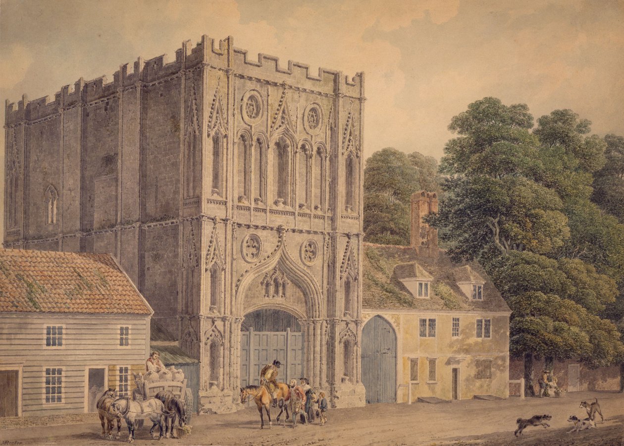 Die Westfassade des Abteitors, Bury St. Edmunds von Michael Rooker