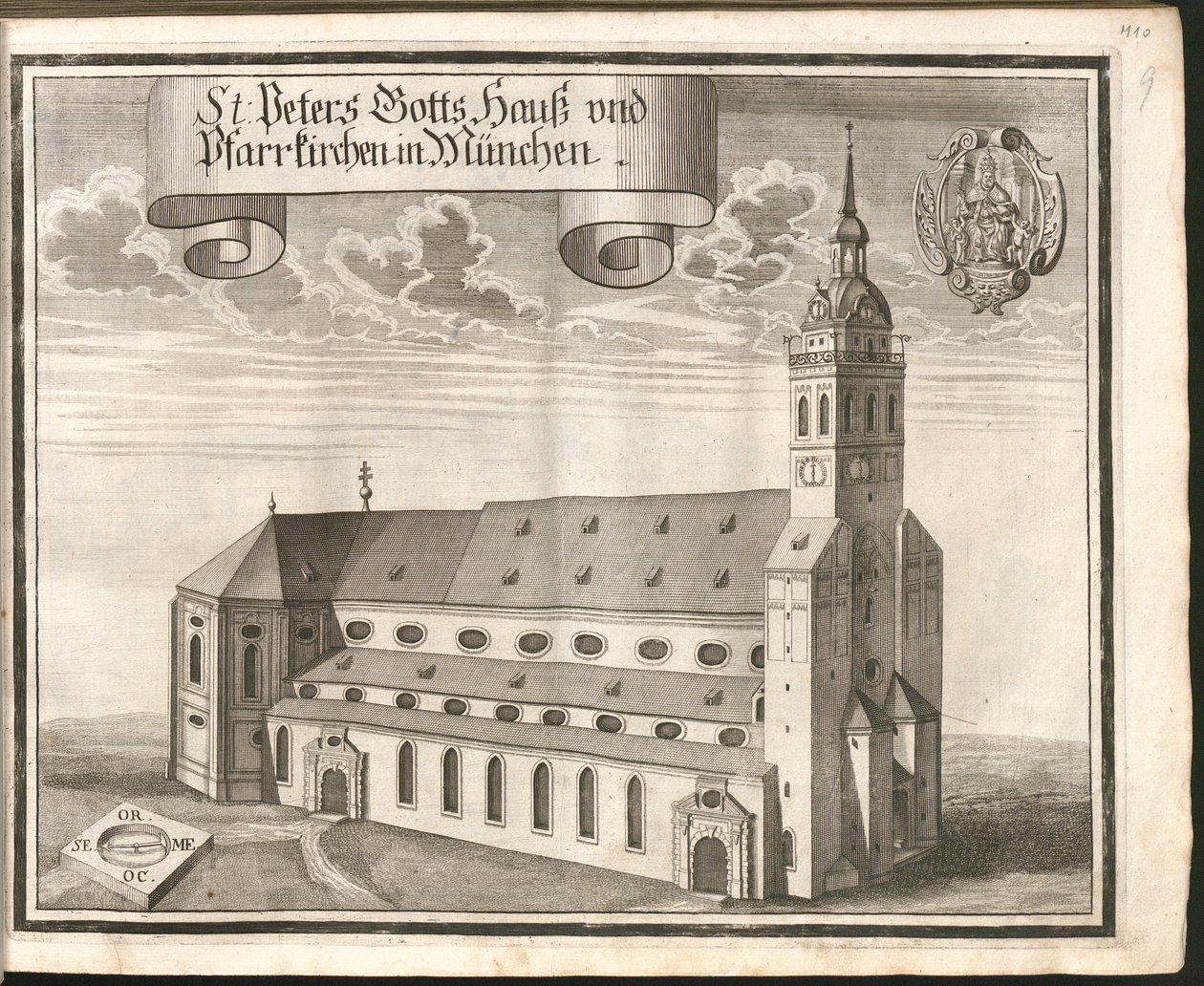 St. Peters Gotteshaus und Pfarrkirche in München von Michael Wening