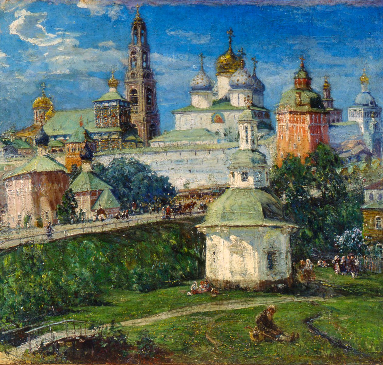 Das Dreifaltigkeitskloster von St. Sergius in Sergijew Possad, 1910er Jahre von Michail Boskin