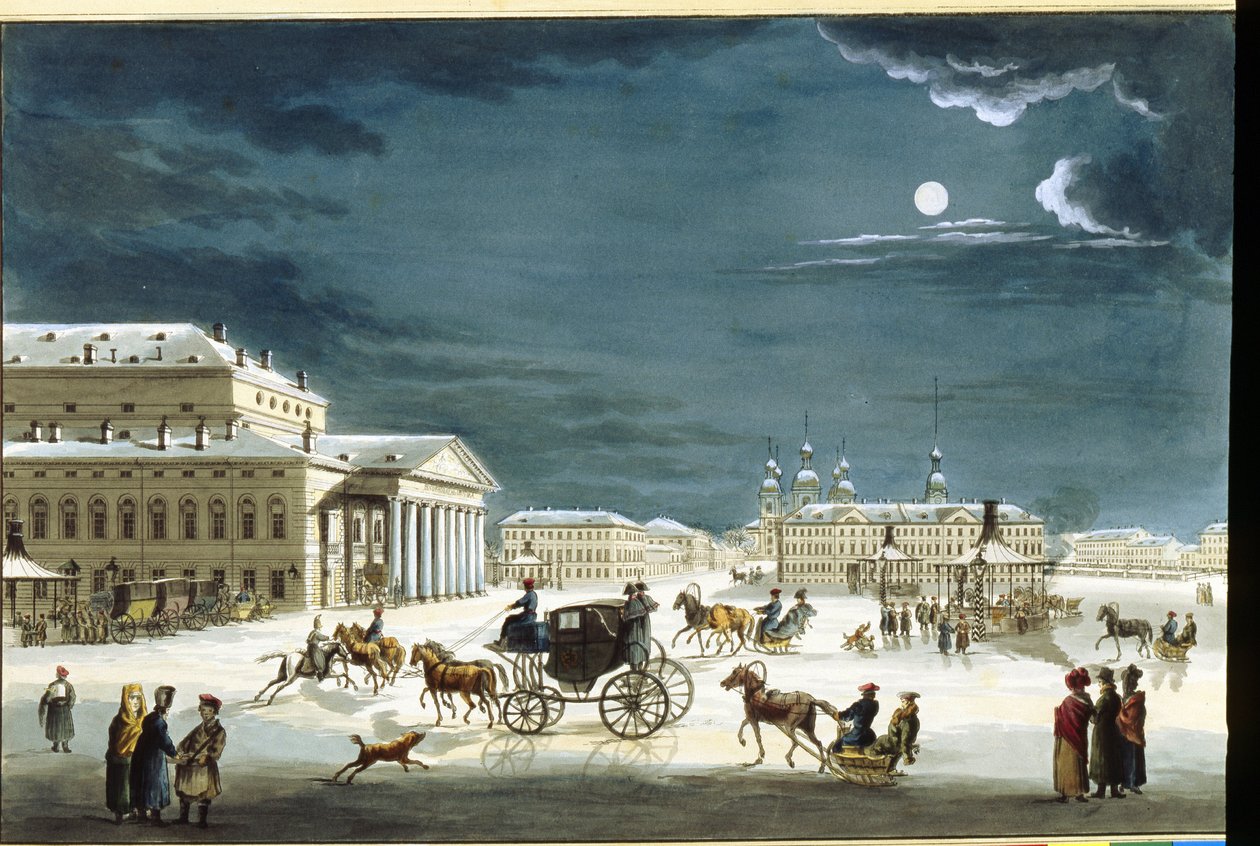 Das kaiserliche Bolshoi Kamenny Theater in Sankt Petersburg von Michel Francois Damam Demartrait