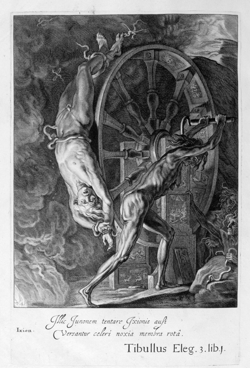 Ixion in der Unterwelt am Rad, 1655 von Michel de Marolles