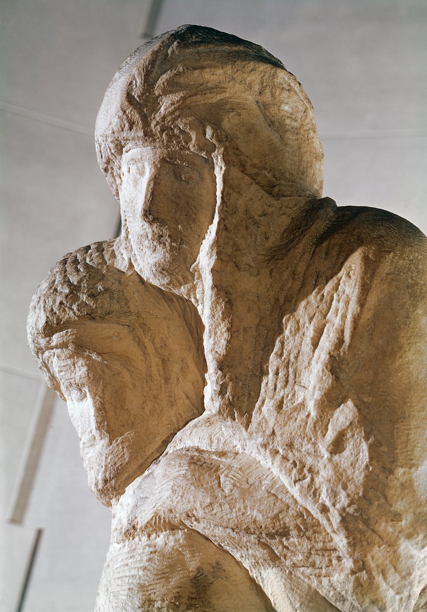 Rondanini Pieta, Detail der Köpfe von Christus und Maria von Michelangelo Buonarroti