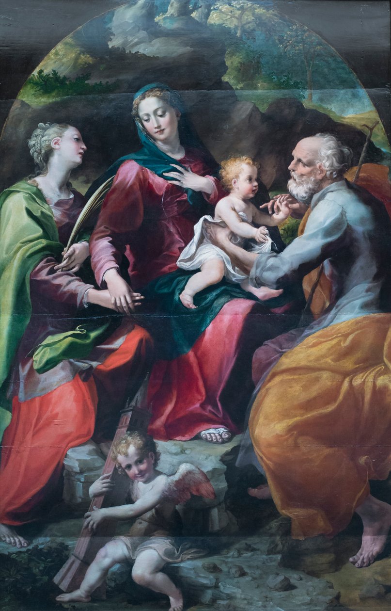 Madonna mit Kind und Heiliger Barbara von Michelangelo Anselmi