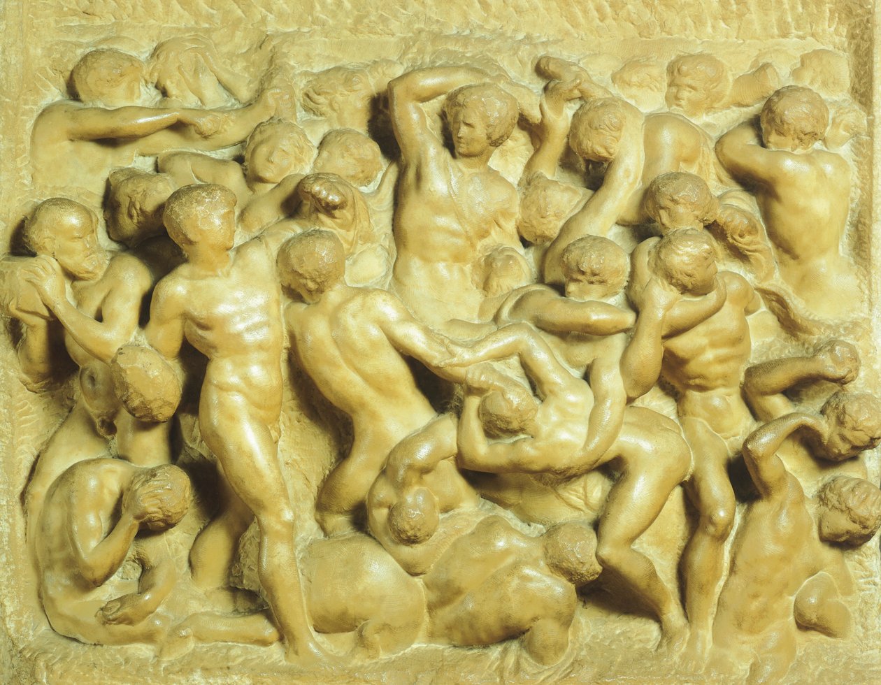 Kampf der Lapithen gegen die Kentauren von Michelangelo Buonarroti