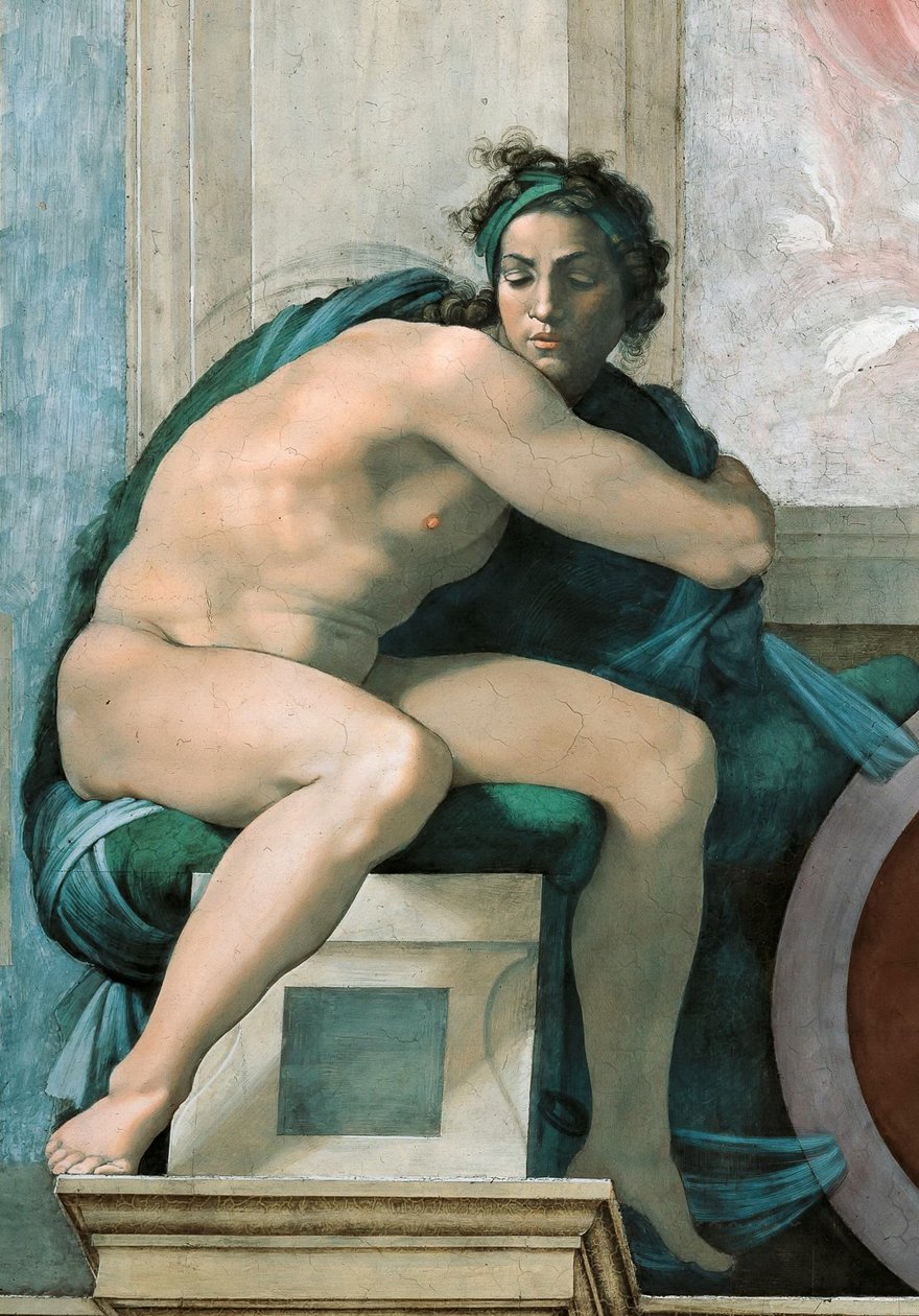 Ignudo Sixtinische Kapelle Decke im Vatikan von Michelangelo Buonarroti