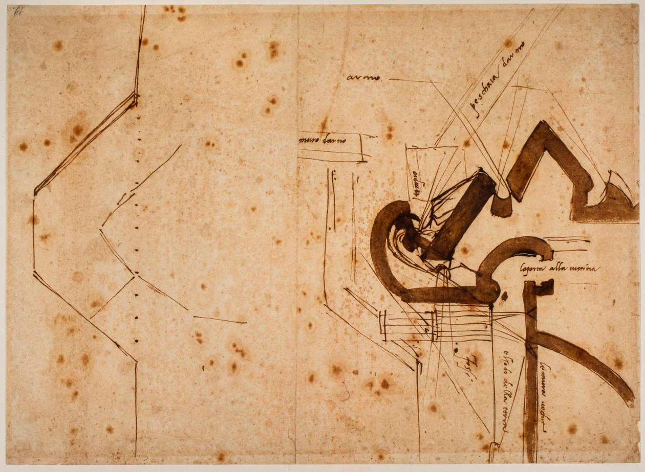 Plan eines Bollwerks für das Tor der Gerechtigkeit von Michelangelo Buonarroti