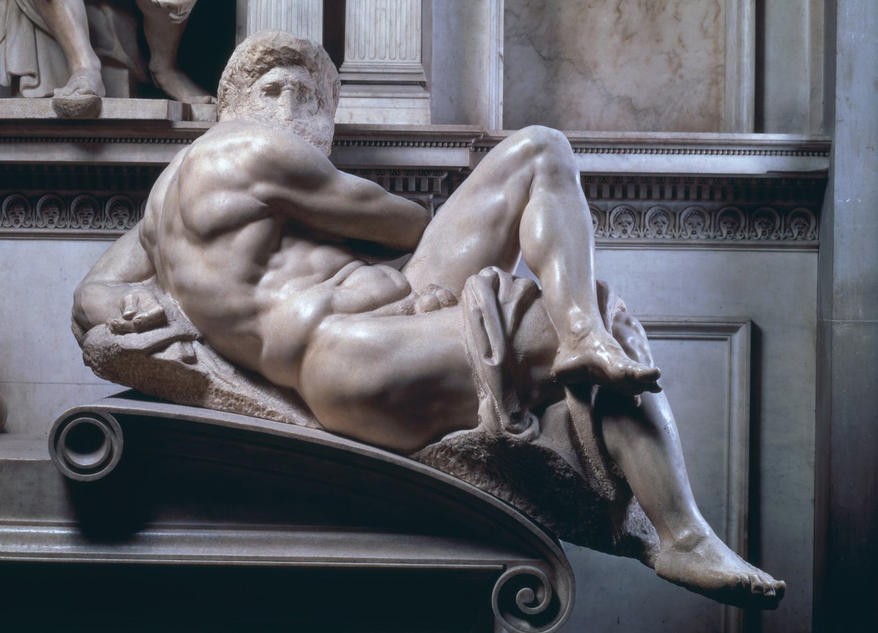Grab von Giuliano de Medici, Detail von Tag von Michelangelo Buonarroti