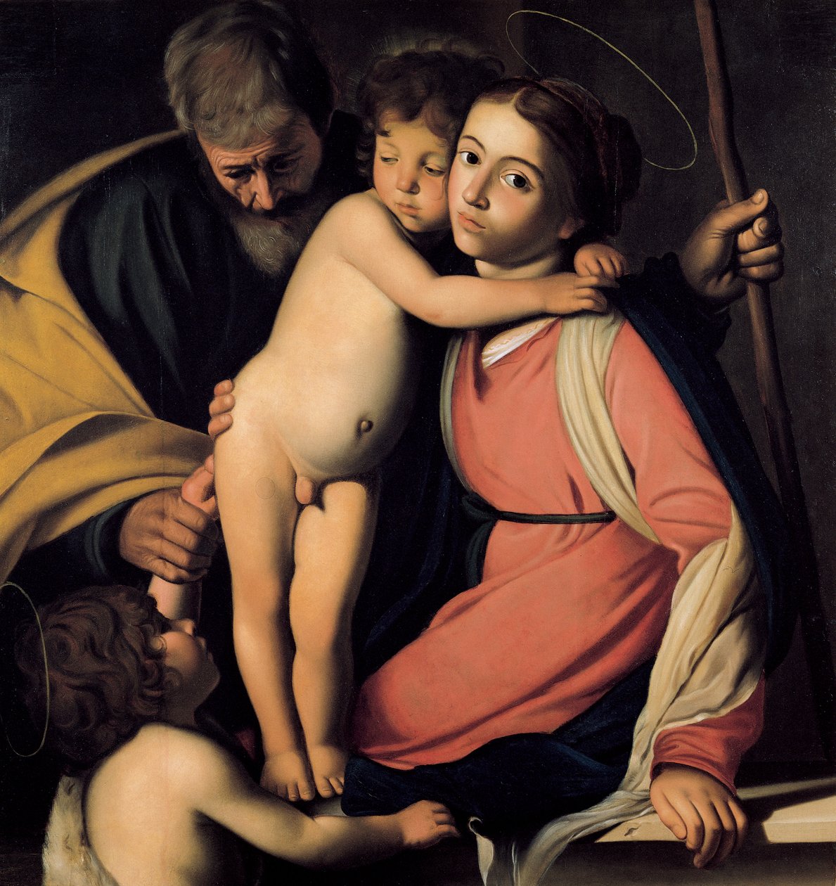 Die Heilige Familie mit Johannes dem Täufer als Junge, frühes 17. Jahrhundert von Michelangelo Merisi Caravaggio