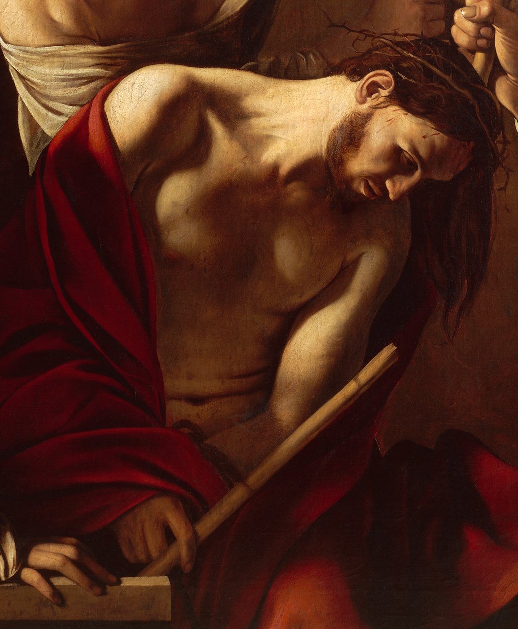 Die Krönung mit Dornen (Detail) von Michelangelo Merisi da Caravaggio