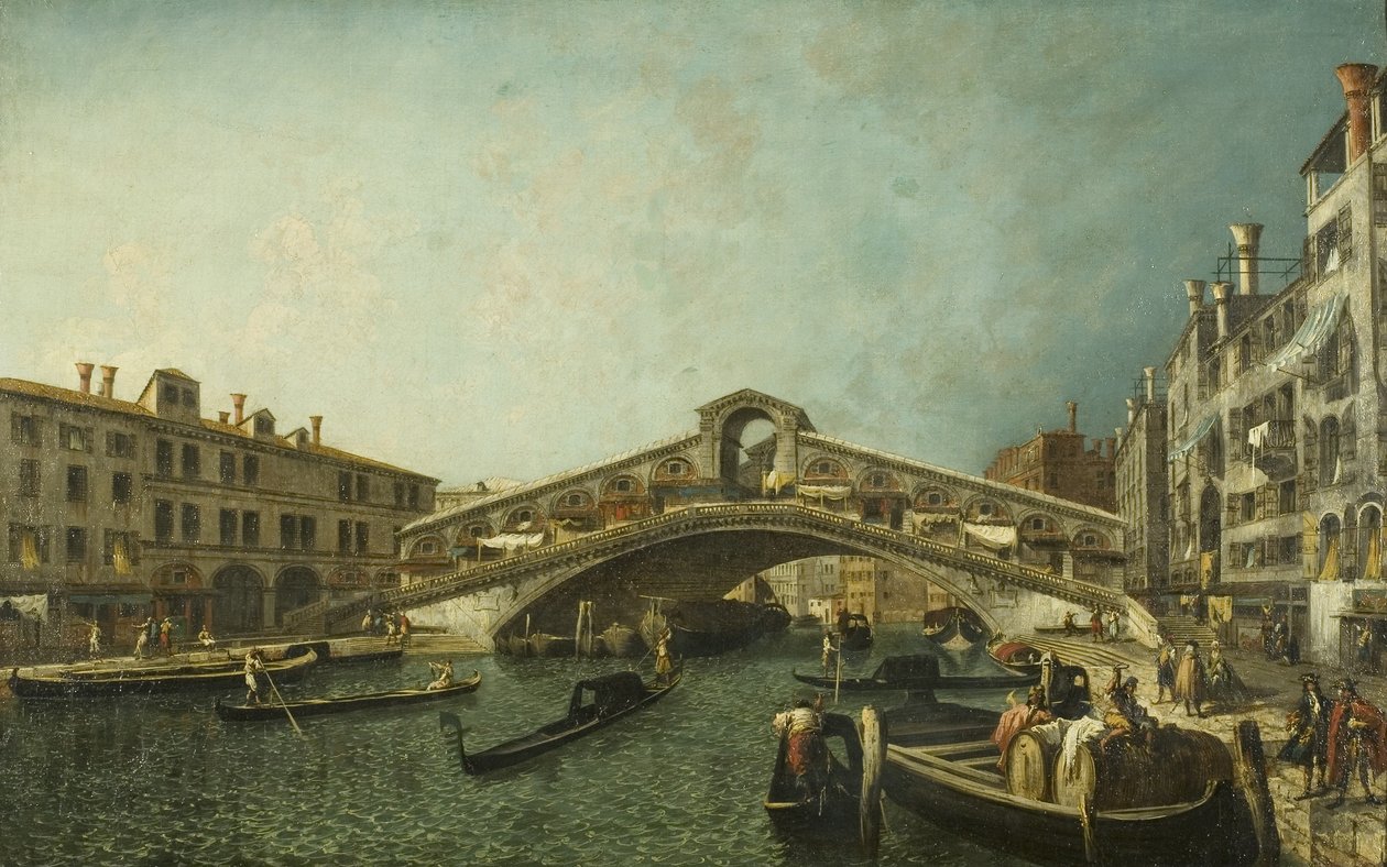 Die Rialtobrücke, Venedig, ca. 1740 von Michele Marieschi