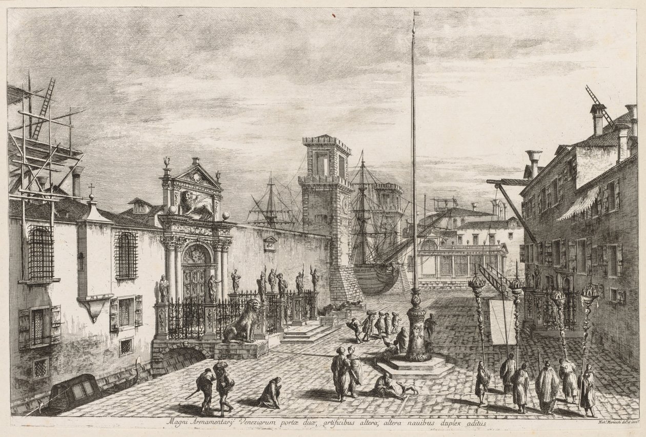 Ansichten von Venedig: Die Tore des Arsenals, 1741 von Michele Marieschi