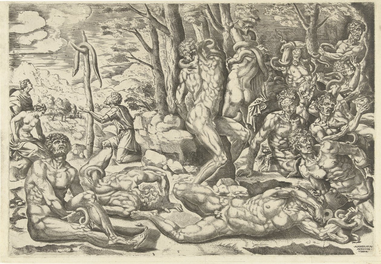 Die Anbetung der ehernen Schlange von Michiel Coxie (I) (attributed to)