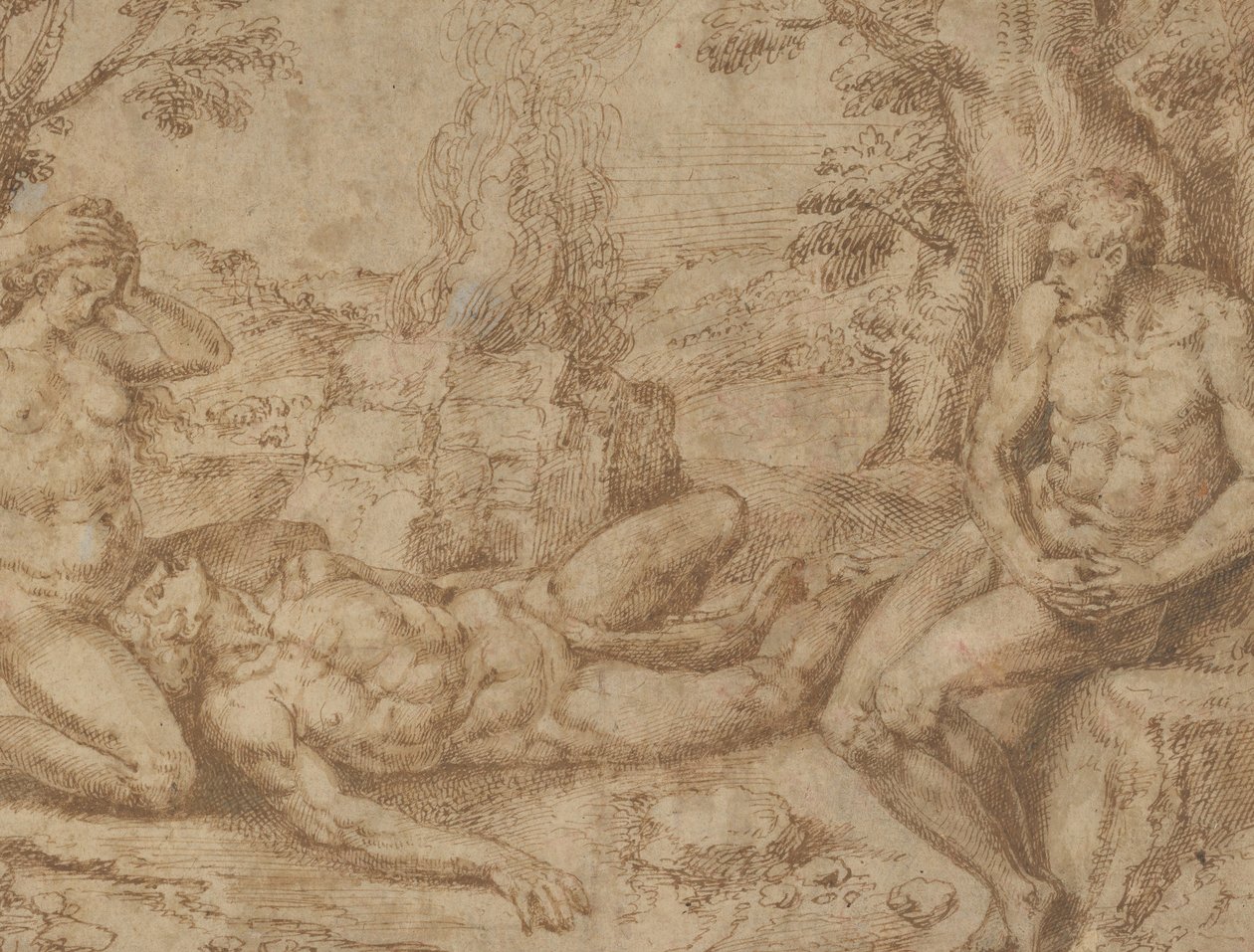 Adam und Eva trauern um den Tod Abels, ca. 1576 von Michiel Coxie