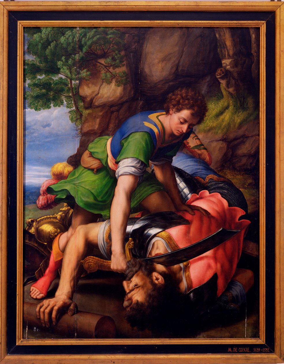 David und Goliath von Michiel I Coxie or Coxcie