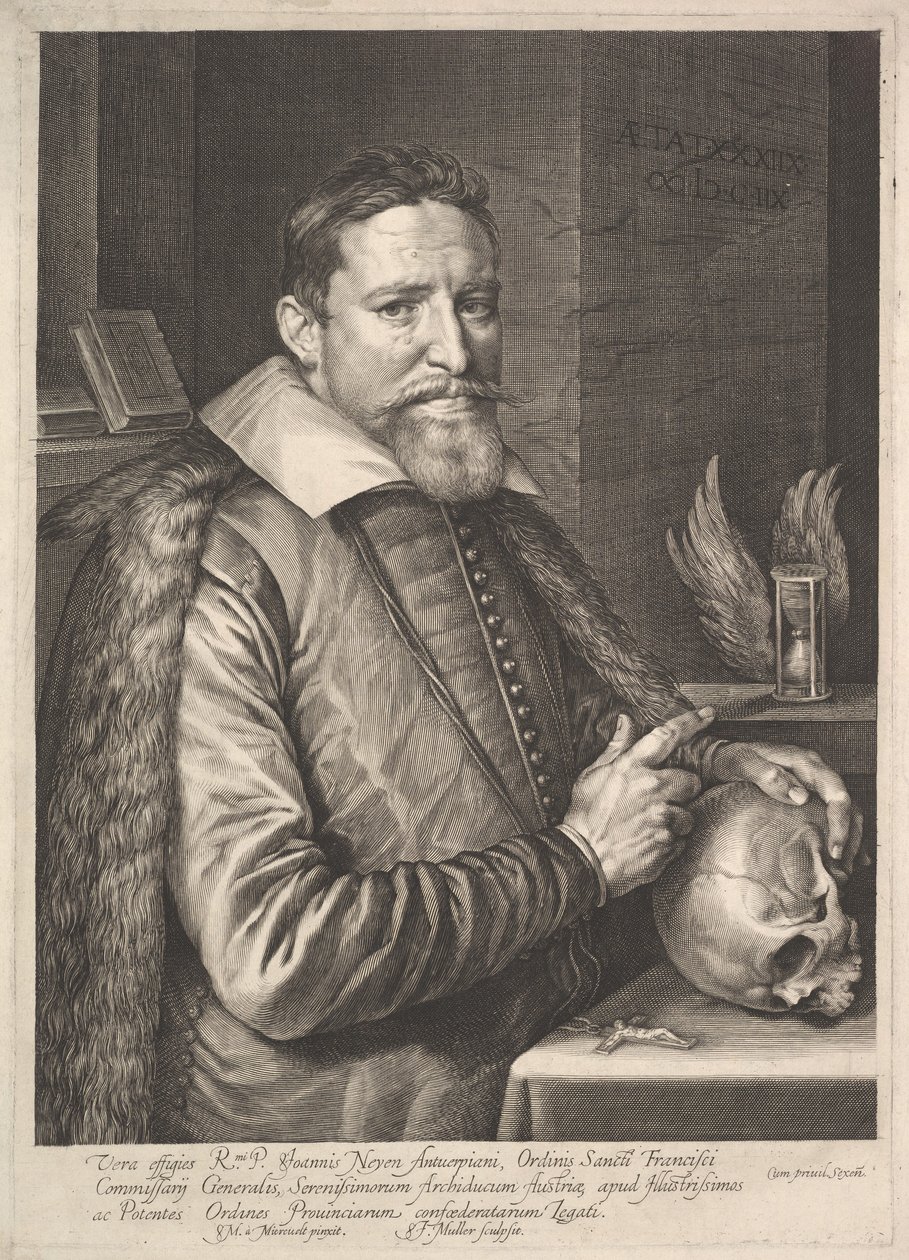 Porträt von Joannes Neyen, General des Franziskanerordens, Botschafter in Trier, 1608 von Michiel Jansz van Miereveld