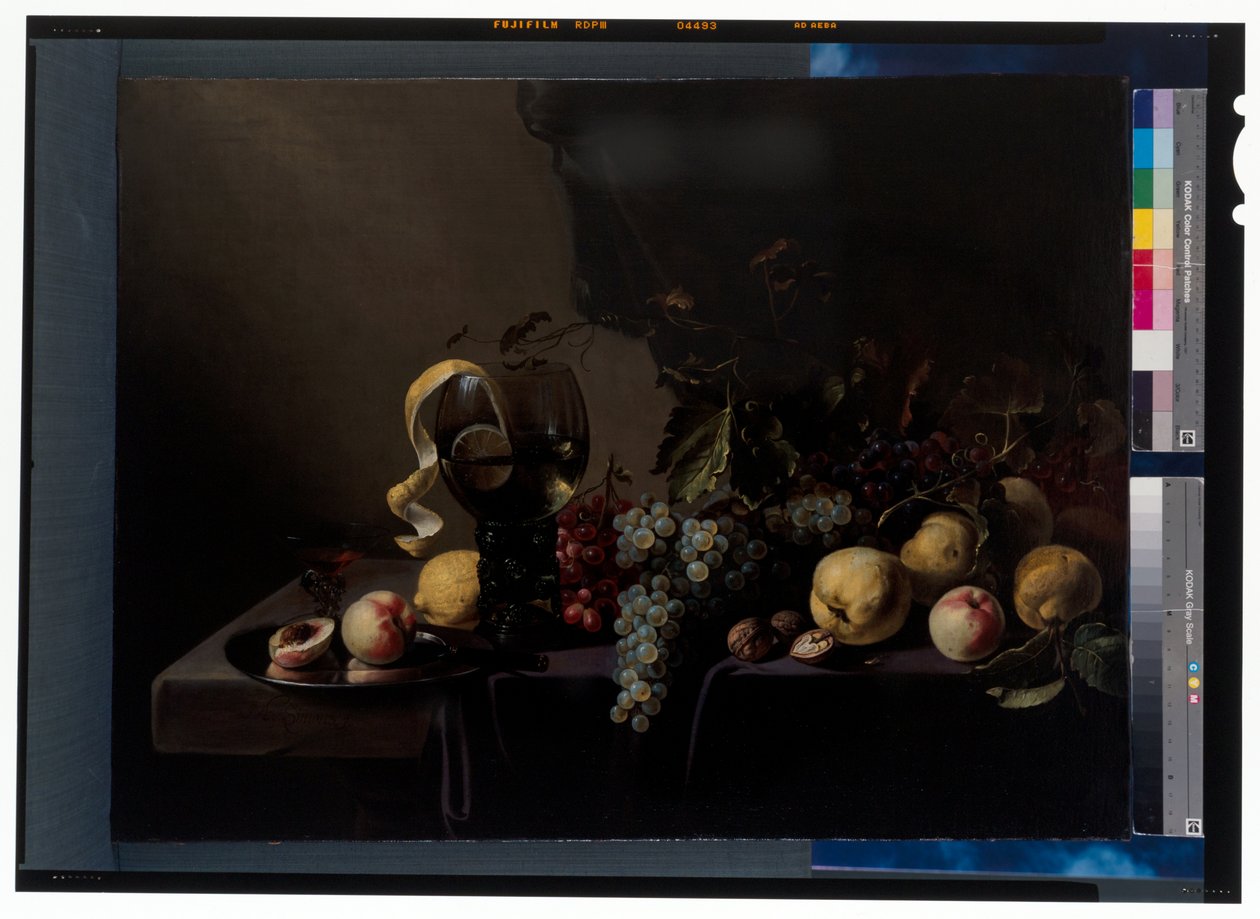 Stillleben mit Früchten und Trauben von Michiel Simons