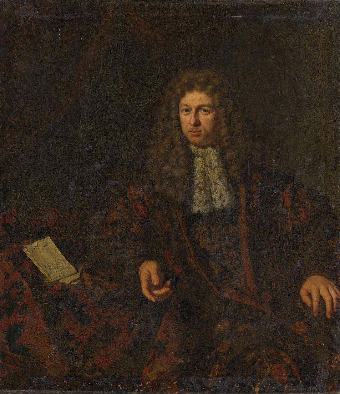 Porträt von Nicolaes Witsen (1641-1717) von Michiel van Musscher (signed by artist)