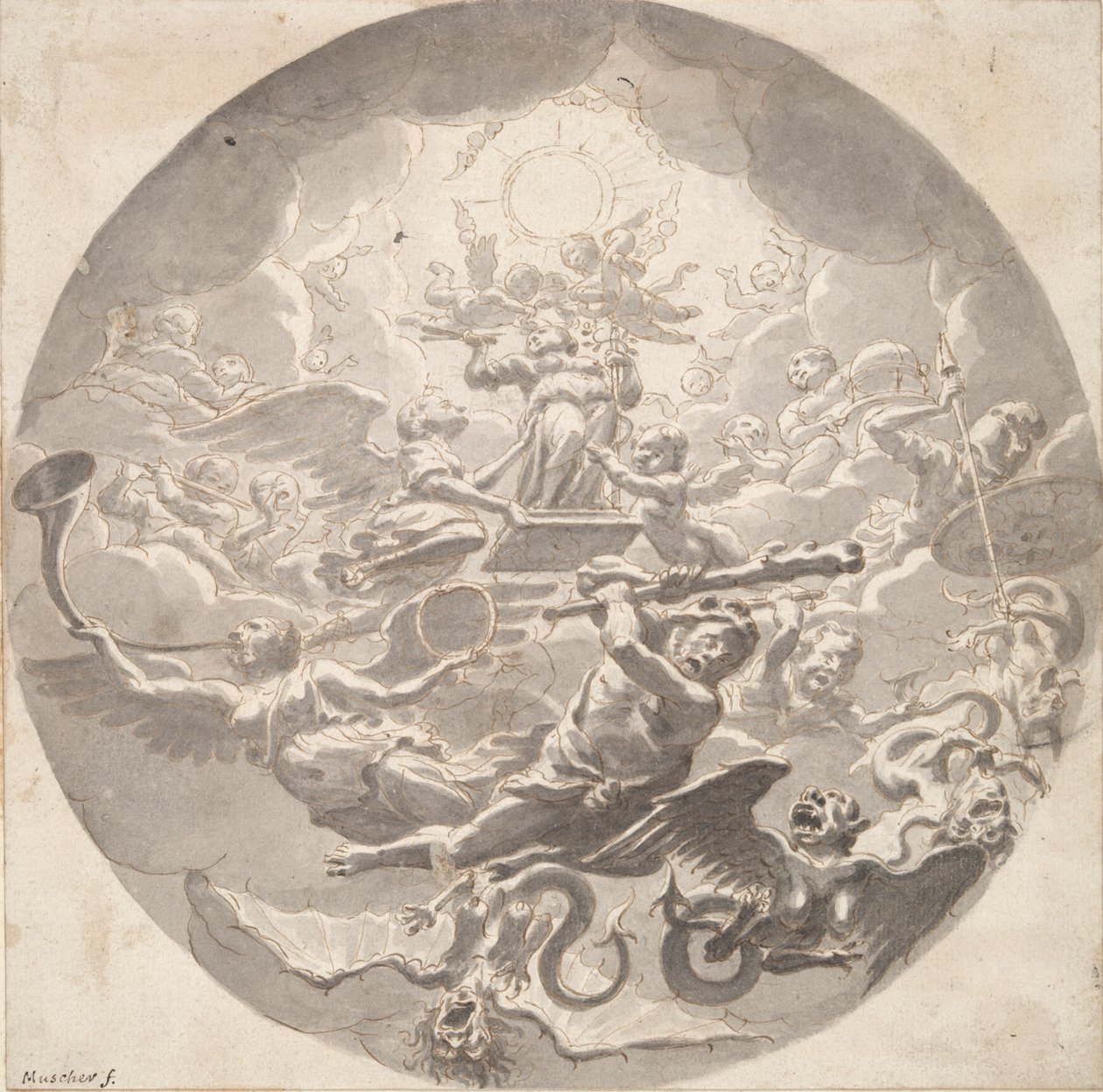 Allegorie des Schutzes der Kunst von Michiel van Musscher