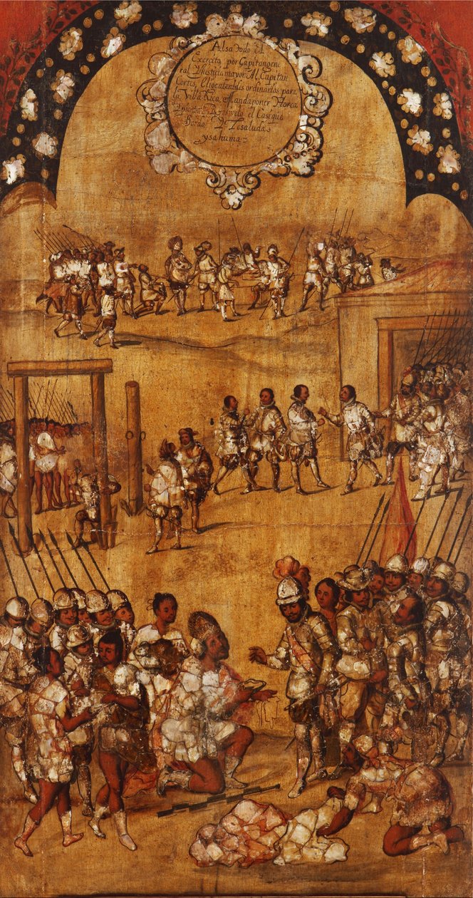 Die Eroberung Mexikos, Tafel III, ca. 1696-1715 von Miguel Gonzalez