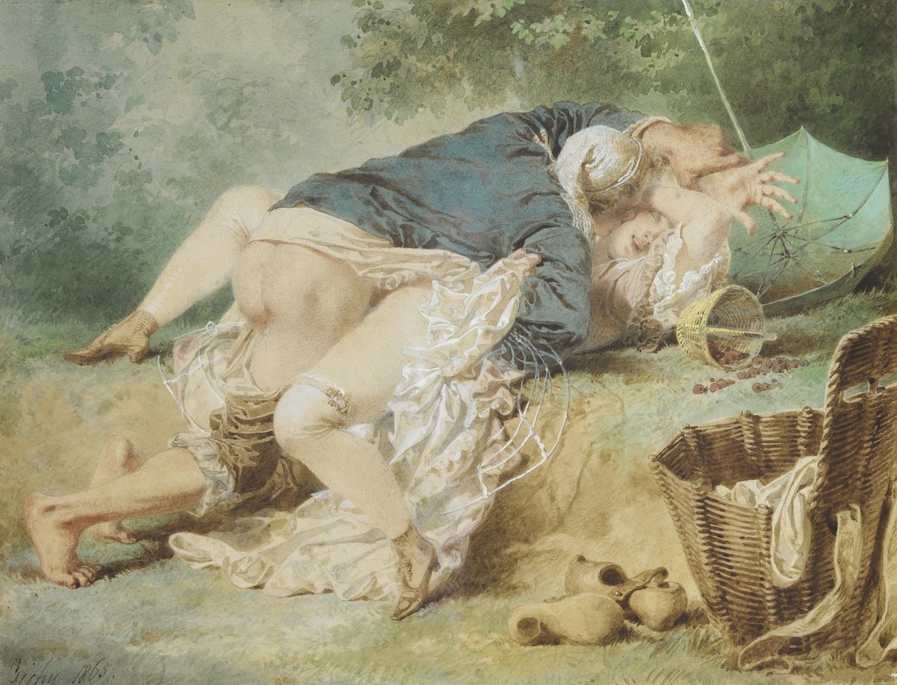 Liebende in einem Park, 1865 von Mihaly von Zichy