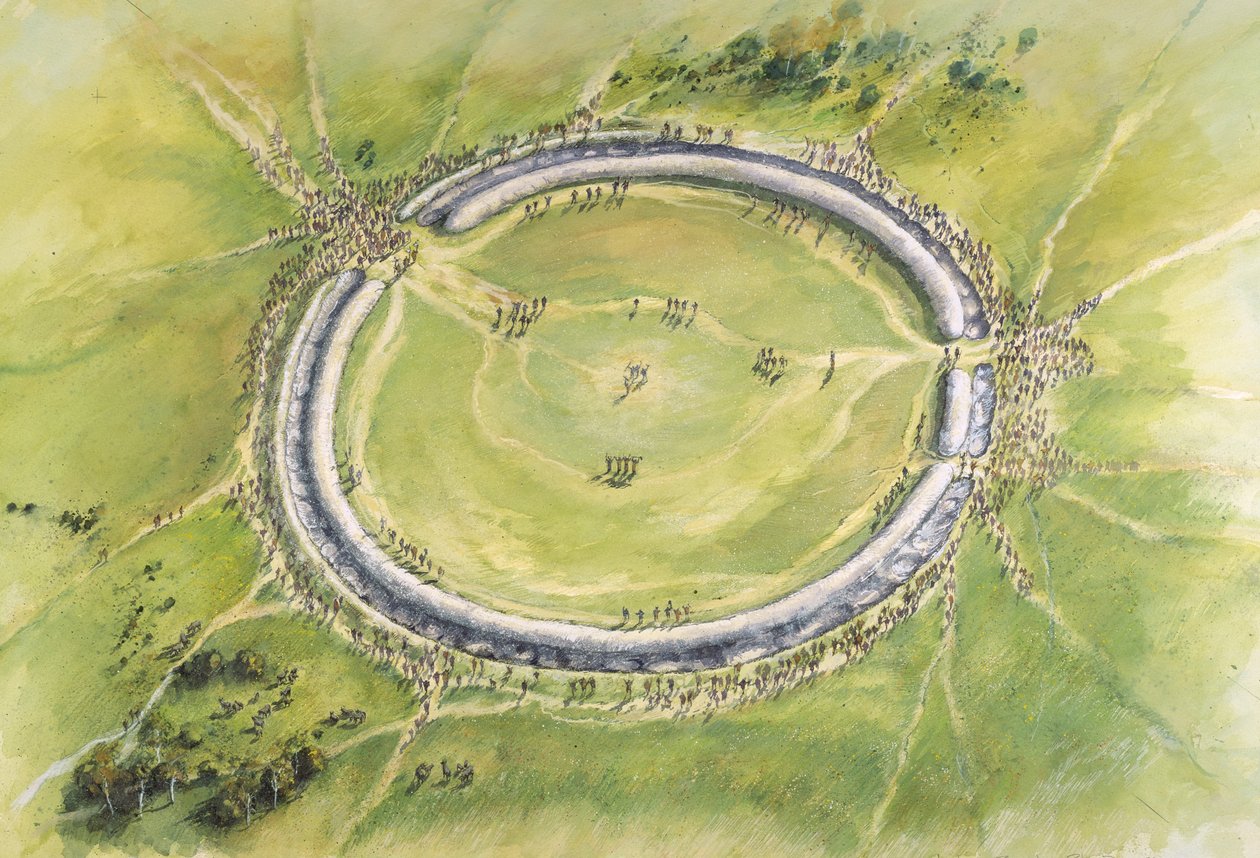Stonehenge Phase 1, ca. 30. Jahrhundert v. Chr., ca. 1990-2010 von Mike Seaforth