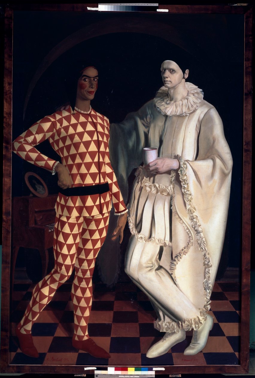 Harlekin und Pierrot (Selbstporträts) von Mikhail Nikolayevich Yakovlev