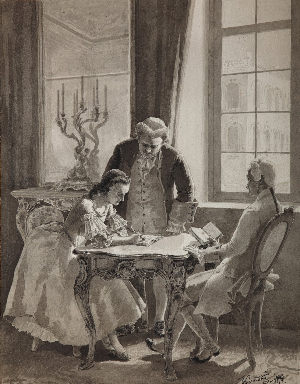 Russischunterricht von Kaiserin Katharina II., 1894 von Mikhail Petrovich Klodt Baron