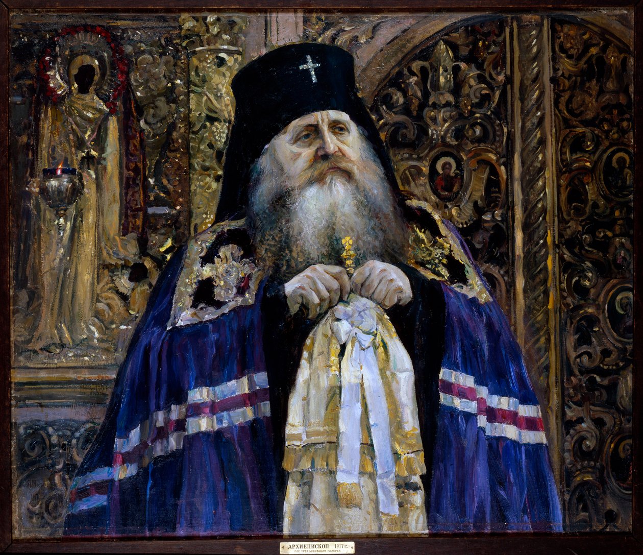 Porträt von Anton, Metropolit von Kiew und Galizien (1863-1936) - Öl auf Leinwand von Mikhail Vasilyevich Nesterov (1862-1942) von Mikhail Vasilievich Nesterov